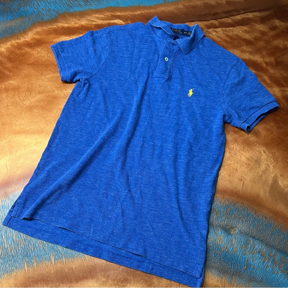 Polo by Ralph Lauren Blue Polo Shirt with Yellow Logo